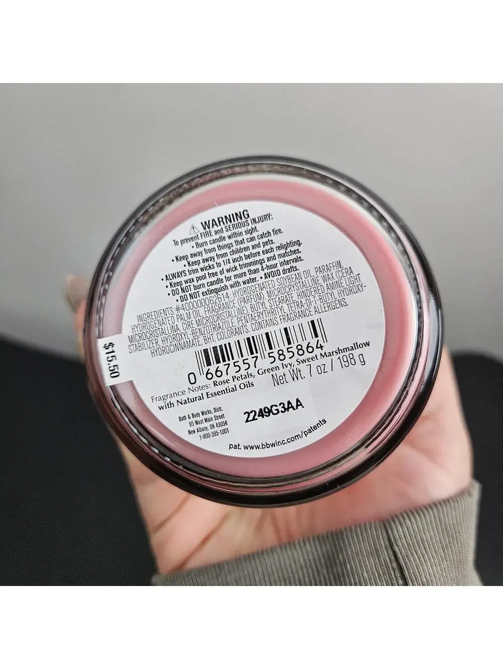 Bath and Body Works Blush Poinsettia Mason Single Wick Candle - Picture 2 of 5